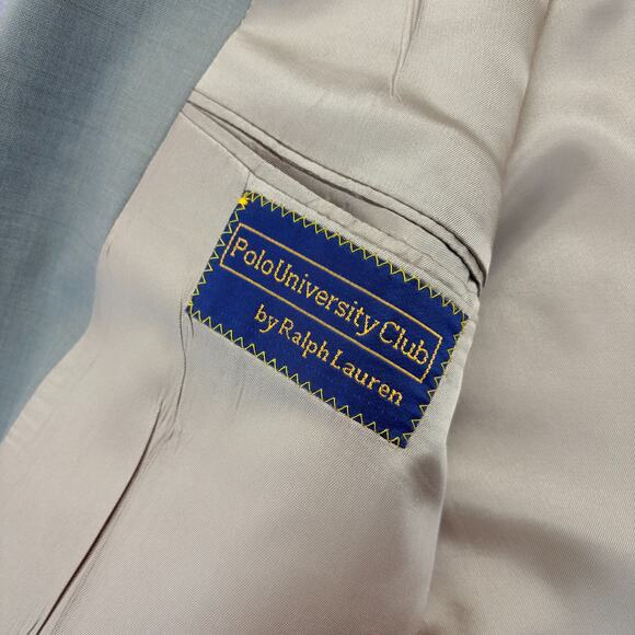 VTG Polo University Club Ralph Lauren Blazer Mens 46L Single Breasted Two Button - Picture 4 of 14